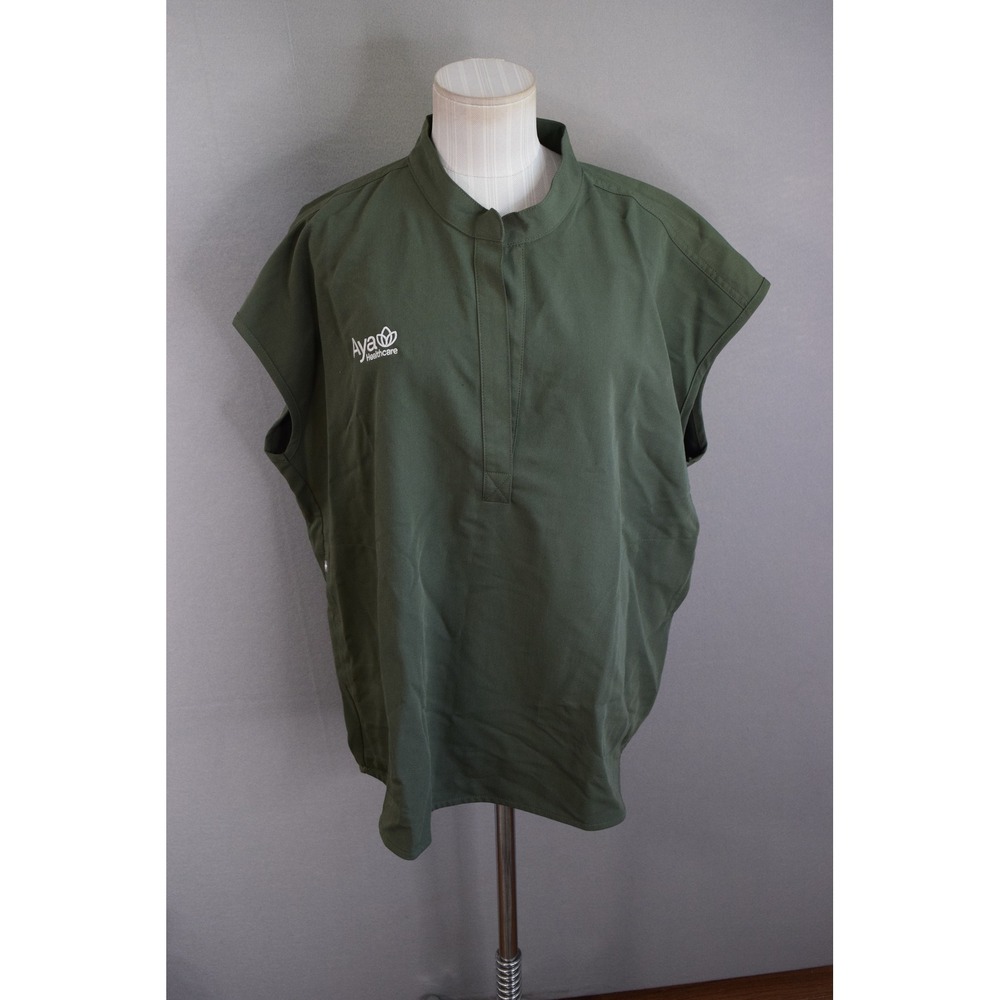 FIGS Rafaela Scrub Top XL Olive Green Short Sleeve Scrub Top Womens New LOGO